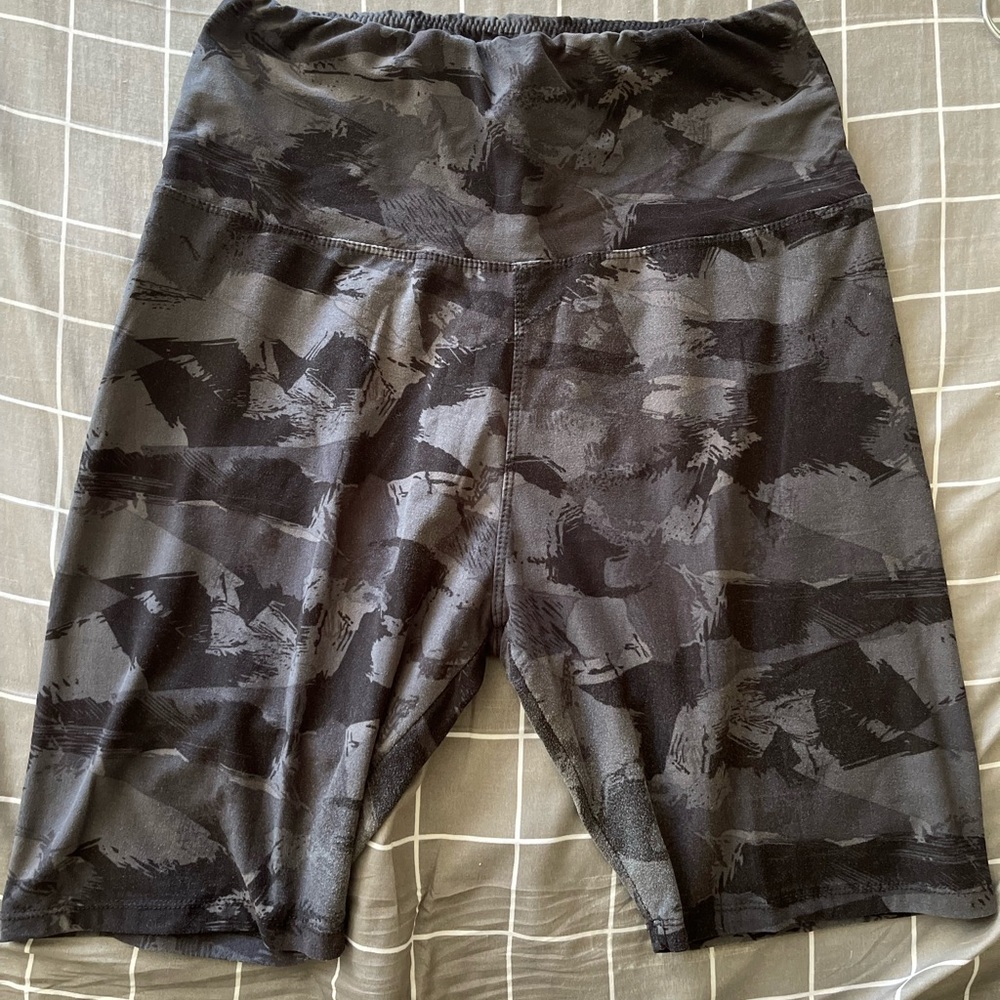 Black pattern shorts